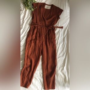 NotPerfectLinen Margaret Wrap Jumpsuit- Size S